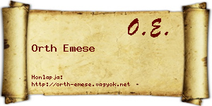 Orth Emese névjegykártya